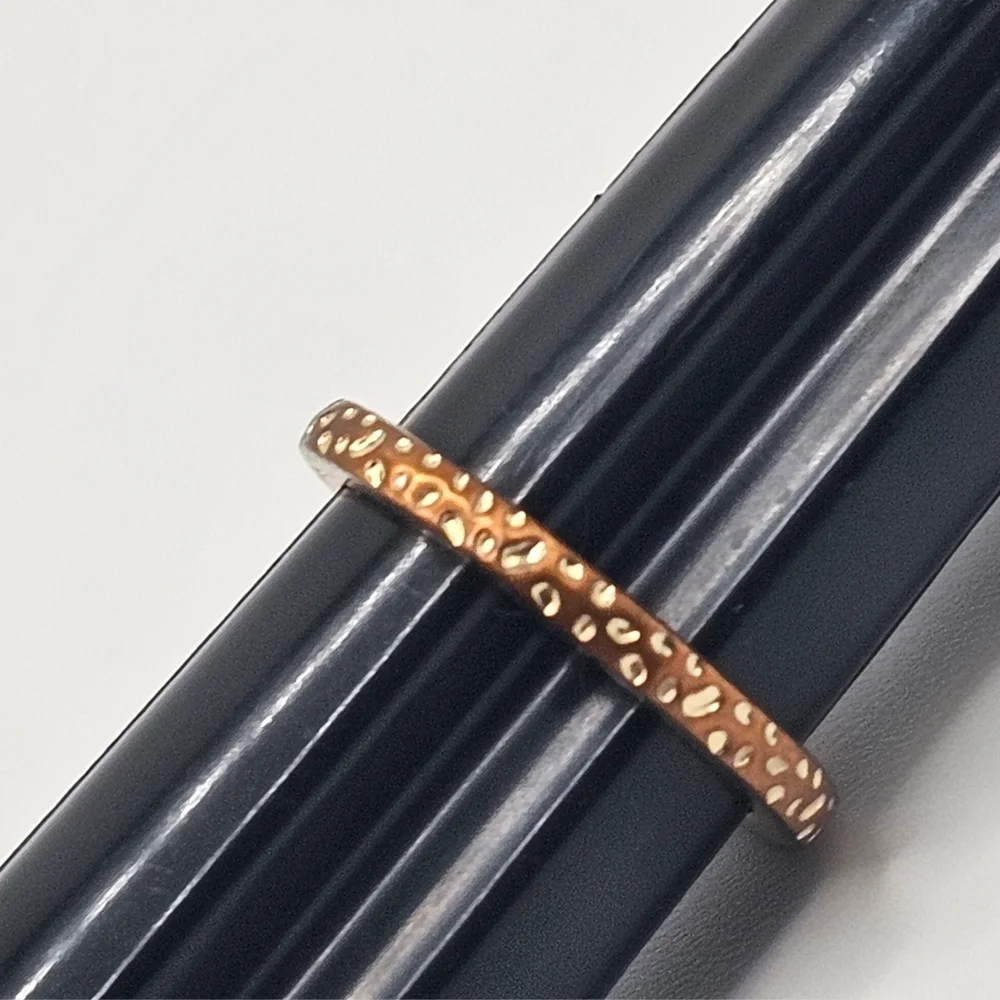Textured Gold & Copper Tone Band Ring (Size 7.75)